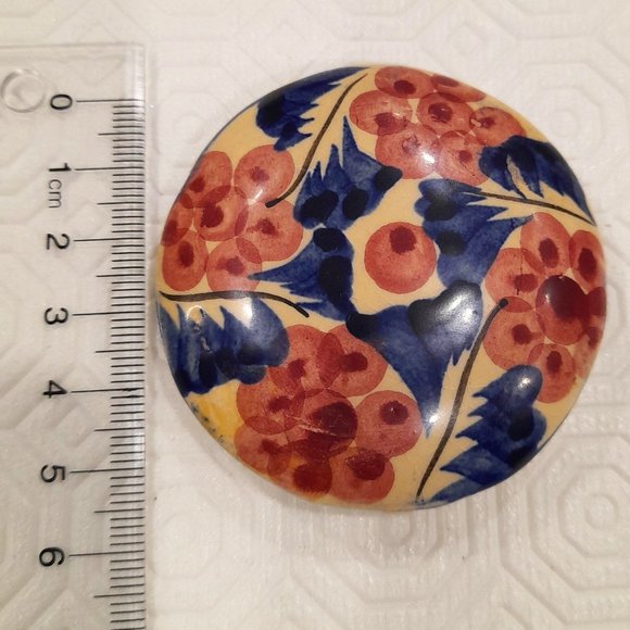 Vintage Sorrento Ceramic Hand Painted Floral Footed Jar - Picture 3 of 11